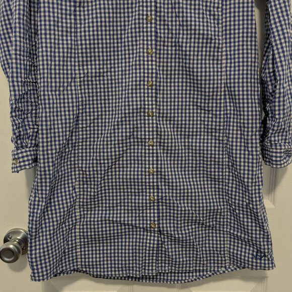 Orvis River Guide Shirt Dress Womens Size Med Blue White Checker Gingham Active - Picture 6 of 11